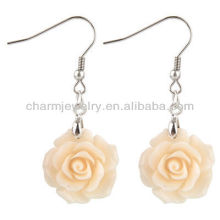 Fashion Rose Flower Earrings Coral White Rose Flower Earring FE-002